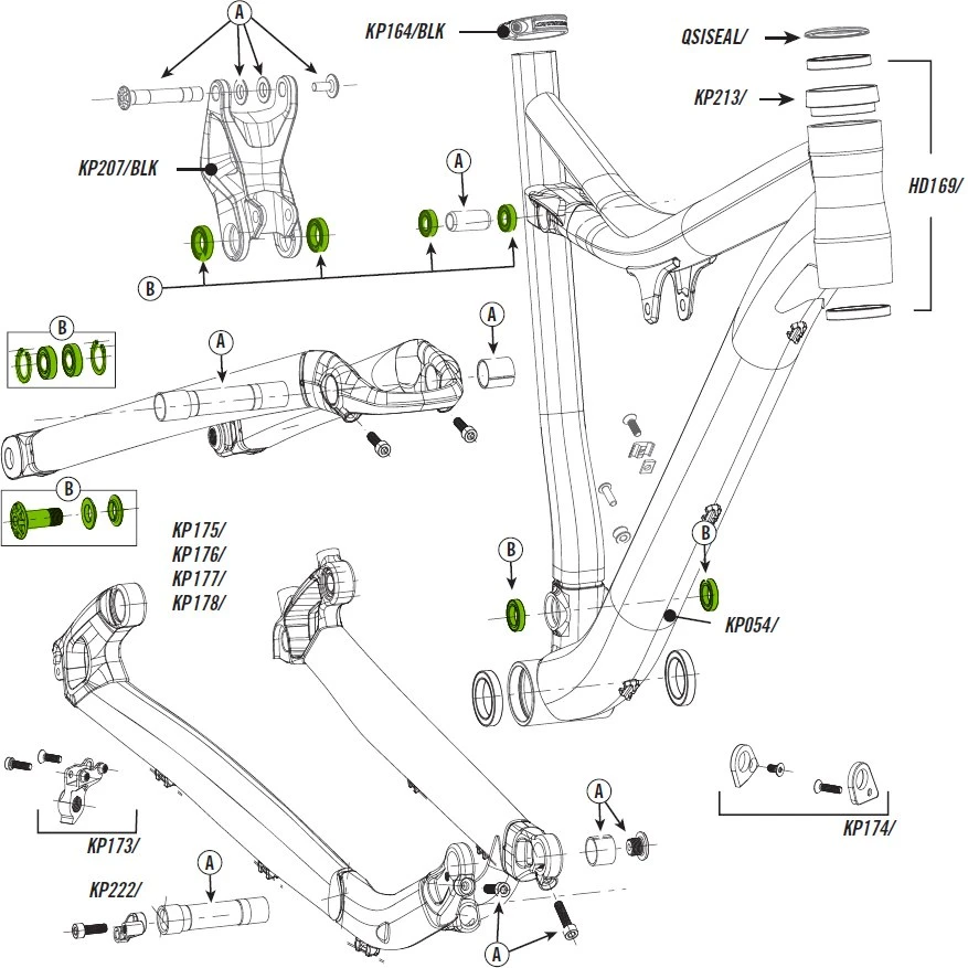 Cannondale KP221/ Pivot Bearing Kit For Scalpel29 Alloy 3 Cannondale KP221/ Pivot Bearing Kit For Scalpel29 Alloy