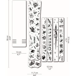 DYEDBRO E-Bike Beschermfolie Voor Het Frame - Old School Tattoo - Black Matte